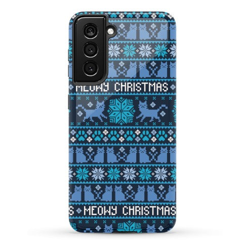 Meowy Christmas Cat Sweater Pattern Phone Case
