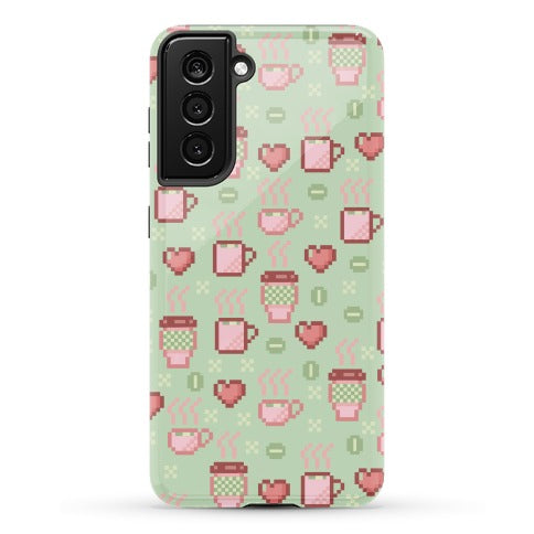 Pastel Coffee Pixel Art Pattern Phone Case