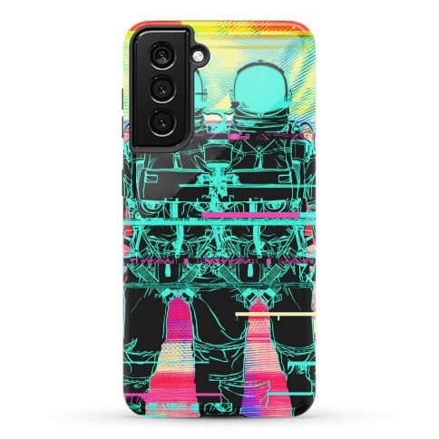 Twin Astronaut Glitch Phone Case