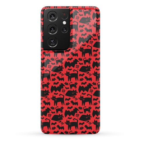 Bats Cats and Questions Pattern Phone Case