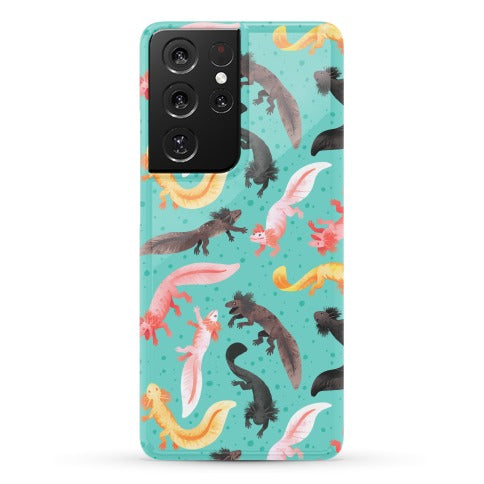 Cute Bright Axolotl Pattern Phone Case