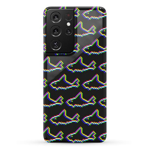 Glitch Shark Pattern Phone Case