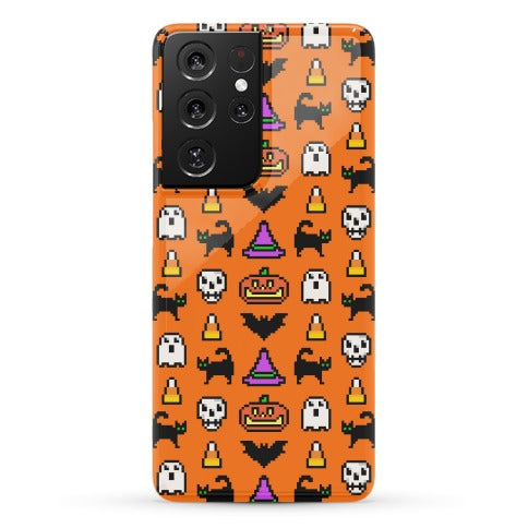 Pixel Halloween Pattern Phone Case