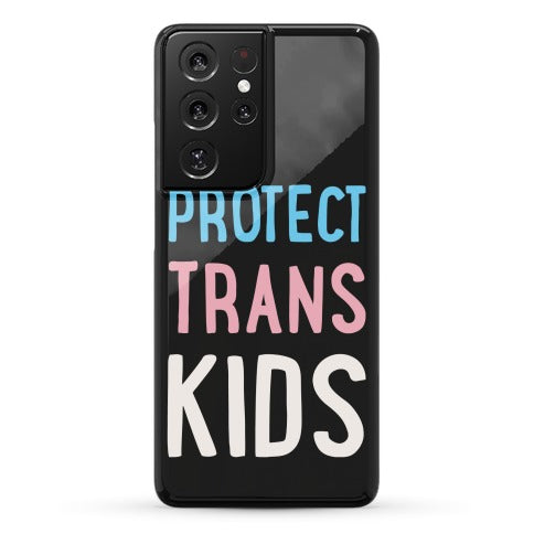 Protect Trans Kids White Print Phone Case