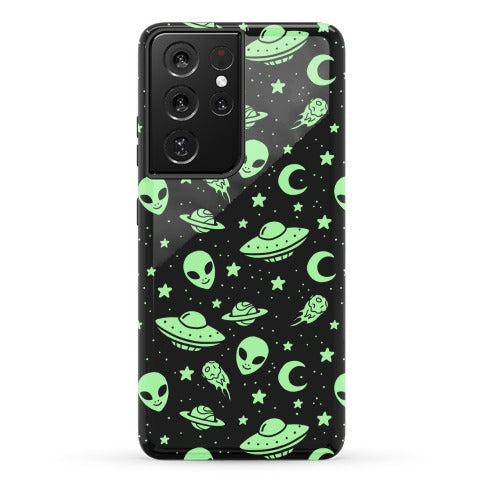 Aliens and UFO Cosmic Space Pattern Phone Case