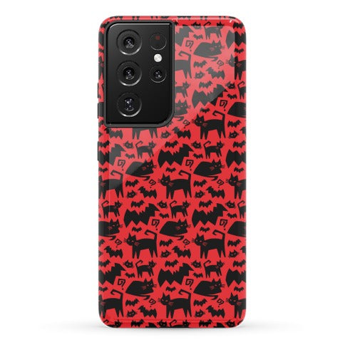 Bats Cats and Questions Pattern Phone Case