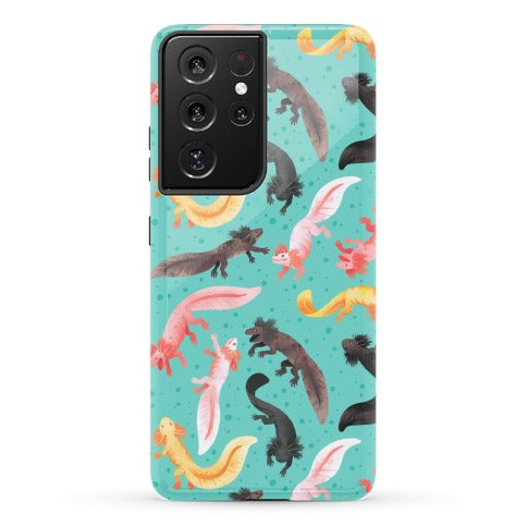 Cute Bright Axolotl Pattern Phone Case