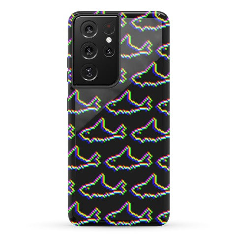 Glitch Shark Pattern Phone Case