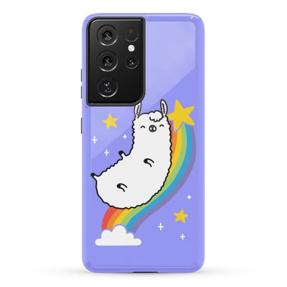 Llama On A Rainbow Phone Case