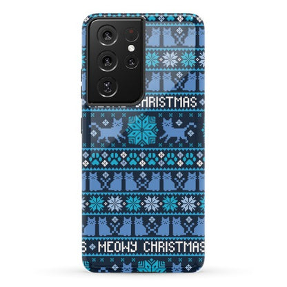 Meowy Christmas Cat Sweater Pattern Phone Case