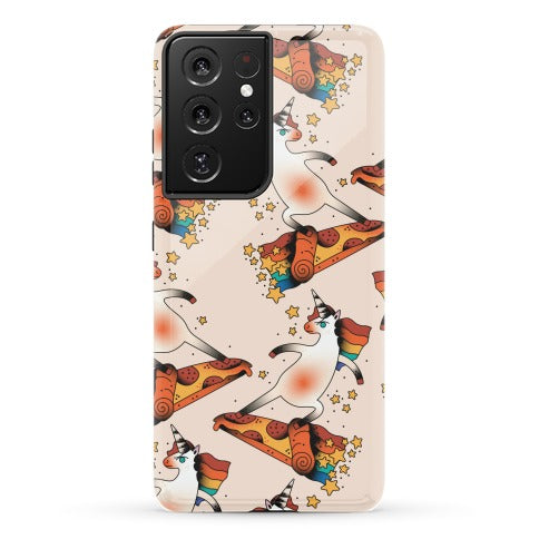 Rad Unicorn Skateboarding a Pizza Tattoo Phone Case