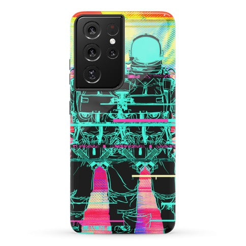 Twin Astronaut Glitch Phone Case