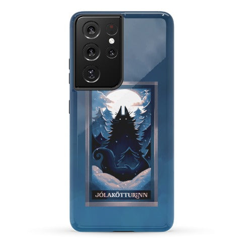 Yule Cat Tarot Card Jólakötturinn Phone Case