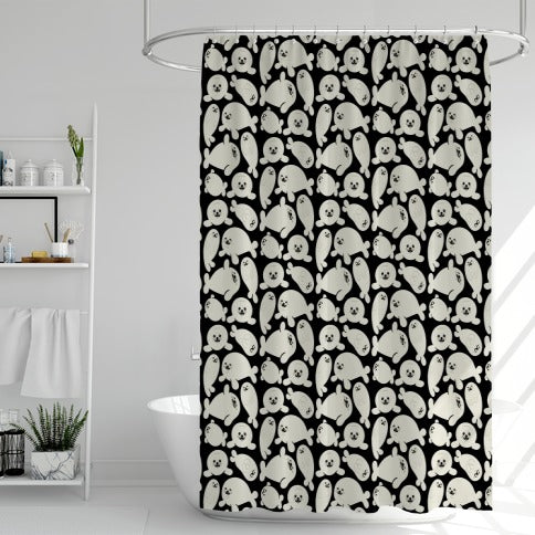 Baby Seals Pattern Study Shower Curtain