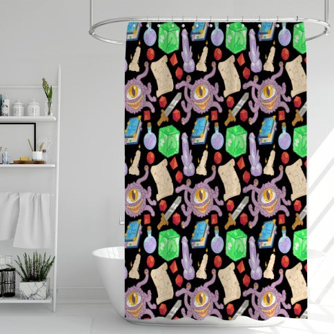 Dungeons and Dragons Hidden Peen Pattern Shower Curtain