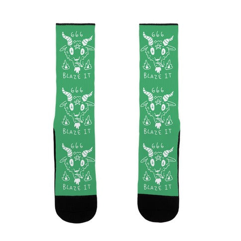 666 Blaze It Satan Socks