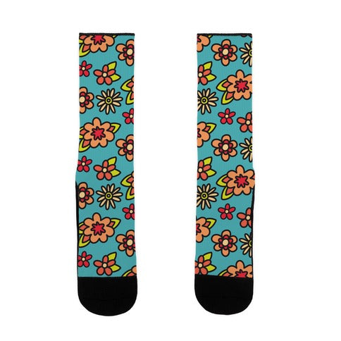 70's Flower Pattern Socks