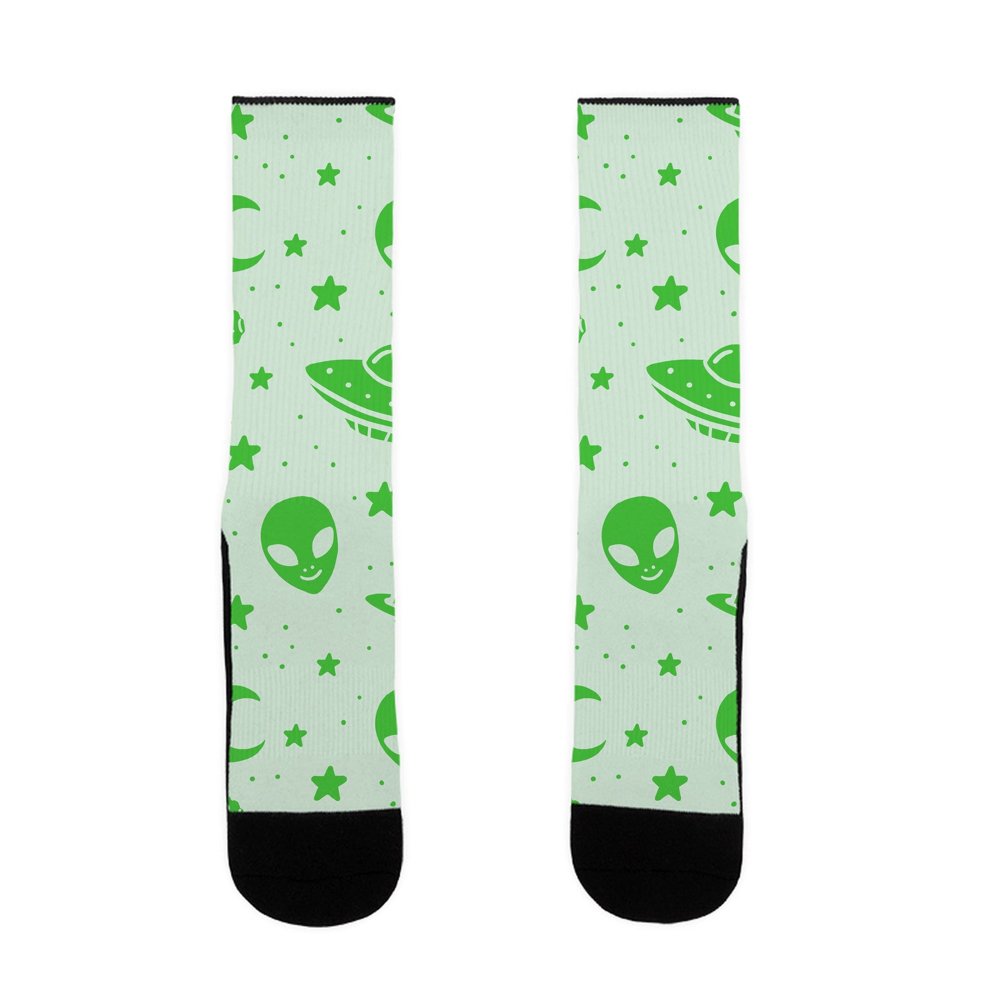 Aliens and UFO Cosmic Space Pattern Socks