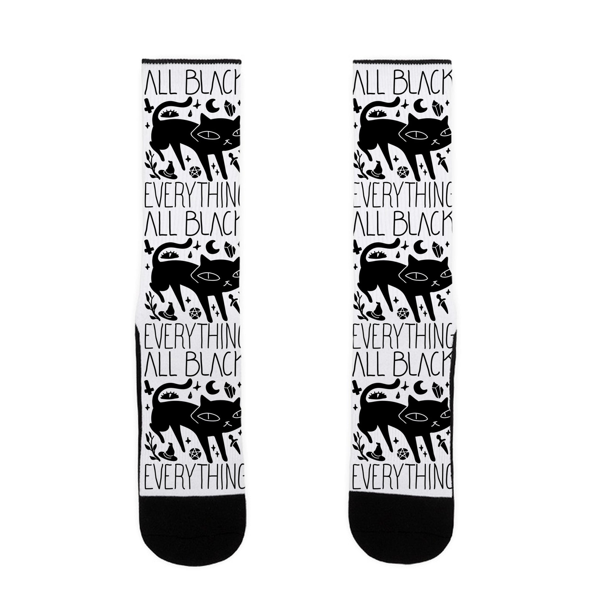 All Black Everything Cat Socks