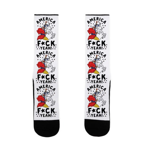 America F*ck Yeah Washington Unicorn Socks