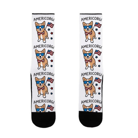 AmeriCorgi Patriotic Corgi Socks