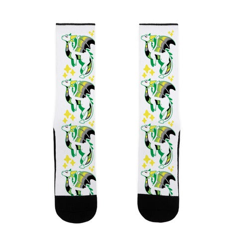 Aromantic Pride Dragon Socks