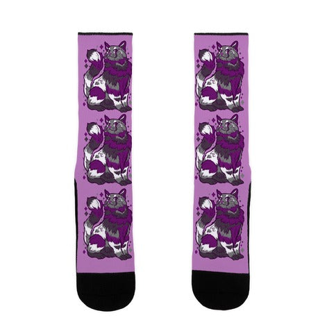 Asexual Pride Cat Socks