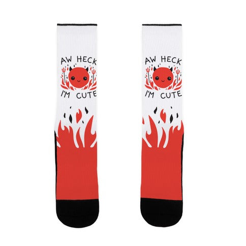 Aw Heck I'm Cute Devil Socks