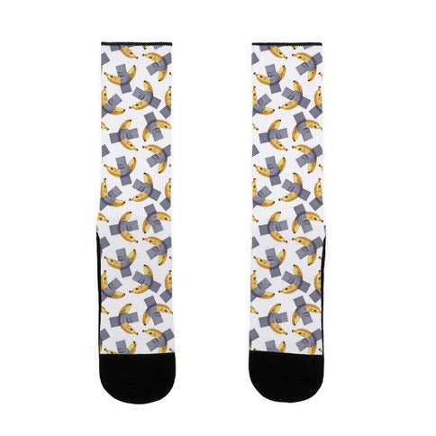 Banana Duct Tape Pattern Socks