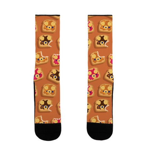 Bear Toast Pattern Socks