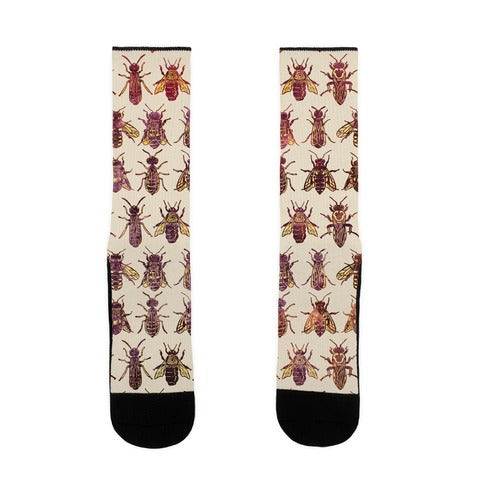 Bee Species Pattern Socks