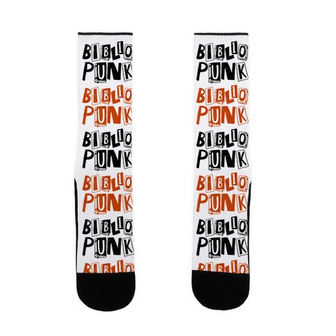 Bibliopunk Text Socks