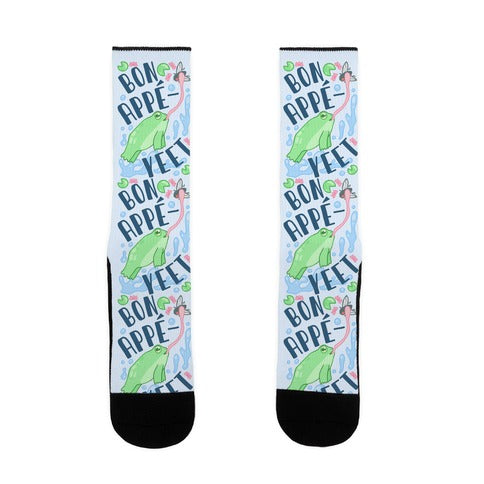 Bon Appe-YEET Frog Socks