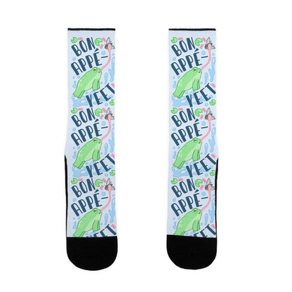 Bon Appe-YEET Frog Socks