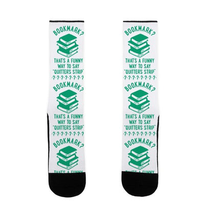 Bookmark? Quitter's Strip Green Socks