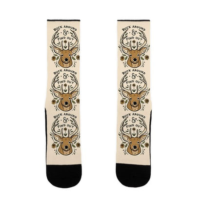 Buck Around And Find Out Deer Socks