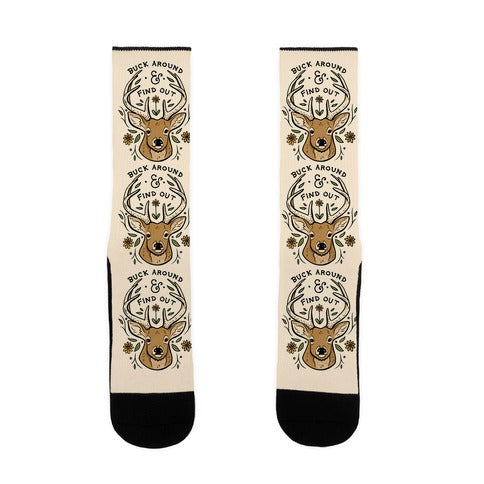 Buck Around And Find Out Deer Socks