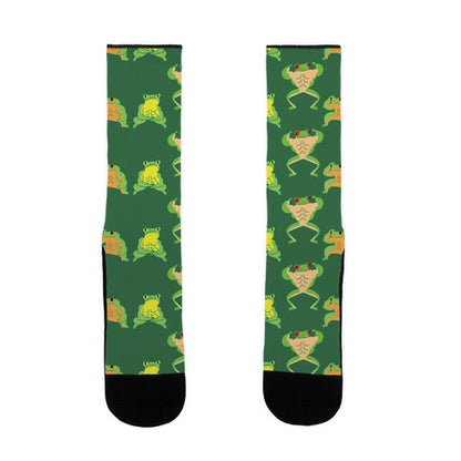 Buff Frog Pattern Socks