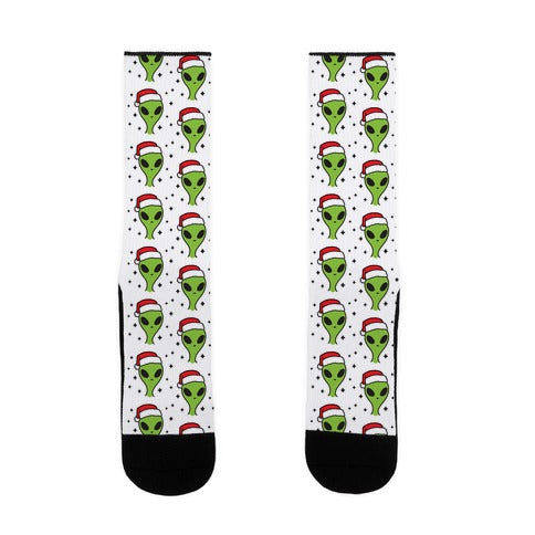 Christmas Alien Pattern Socks