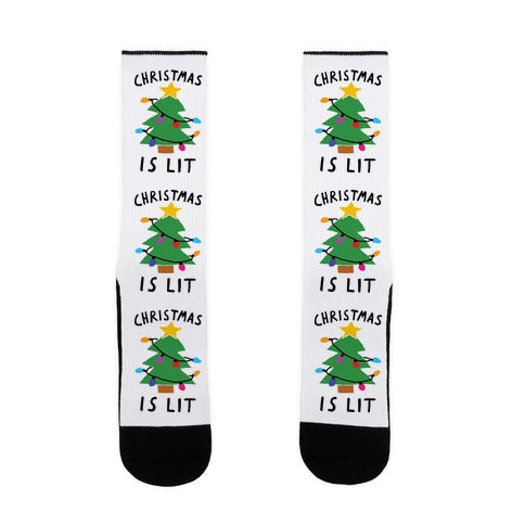 Christmas Is Lit Socks