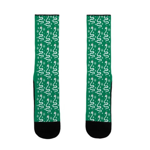 Christmas Snake Pattern Socks