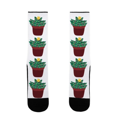 Christmas Succulent Pattern Socks