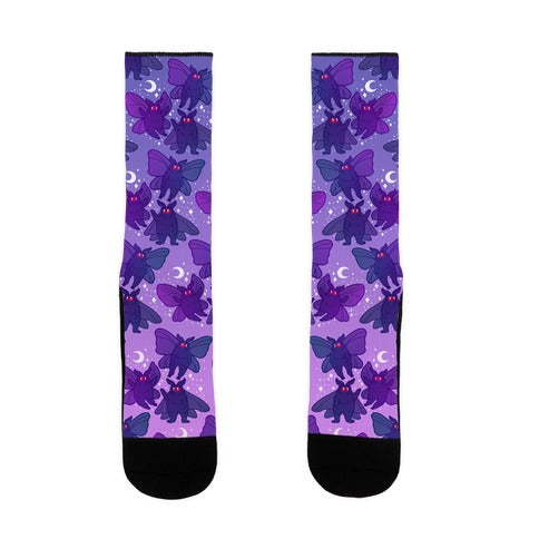 Chubby Mothman Nighttime Pattern Socks