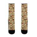 Coffee Pixel Art Pattern Socks