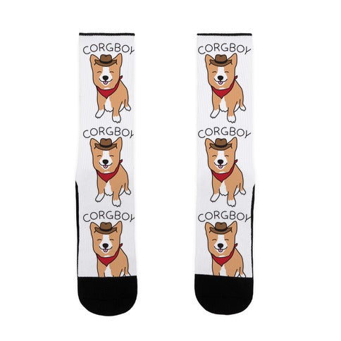 Corgboy Cowboy Corgi Socks