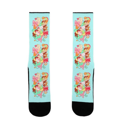 Cute Cat Sundae & Kawaii Ice Cream Socks