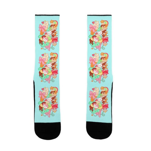 Cute Cat Sundae & Kawaii Ice Cream Socks