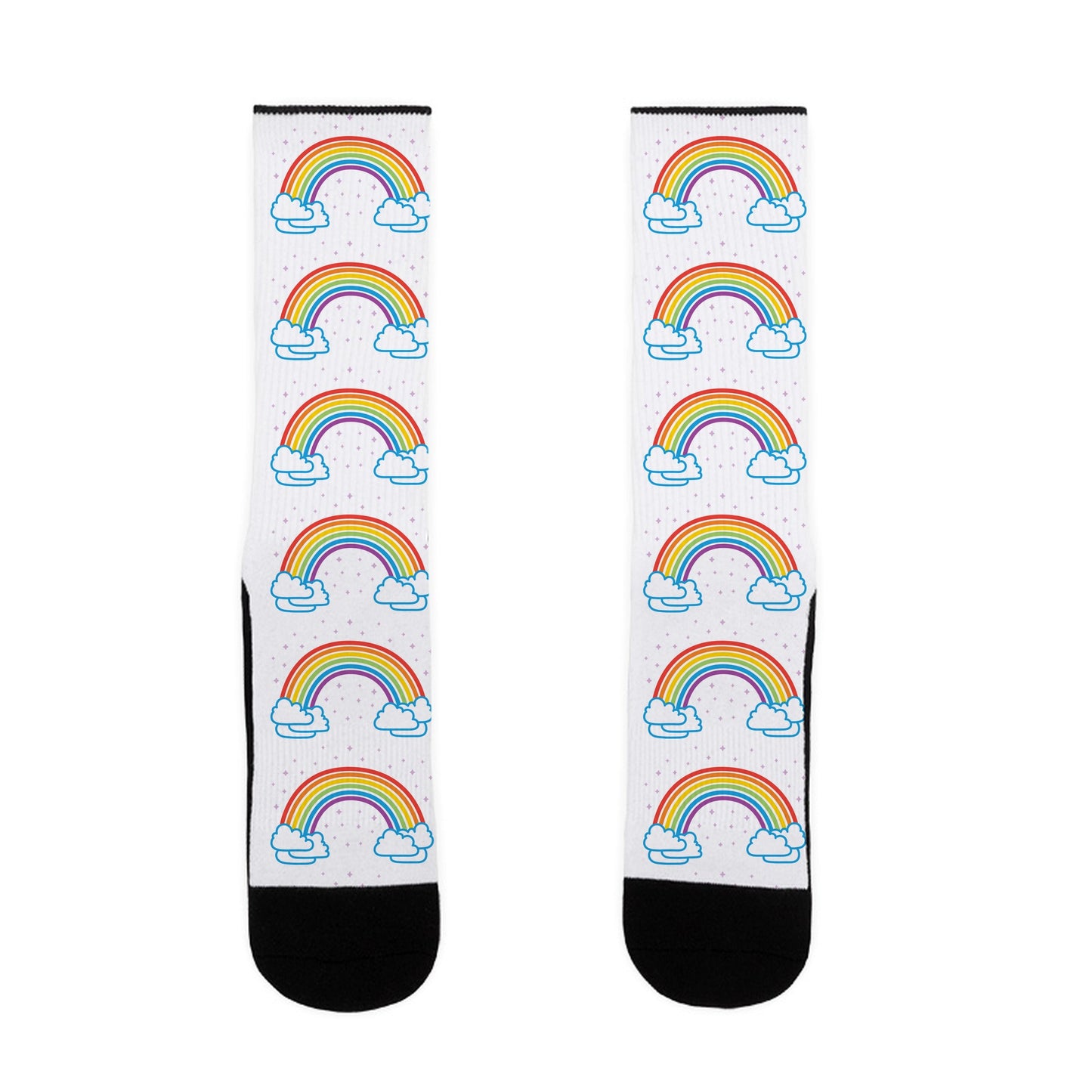 Cute Rainbow and Clouds Pattern Socks