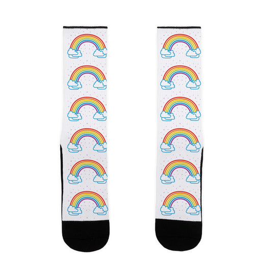 Cute Rainbow and Clouds Pattern Socks