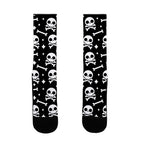 Cute Skull N' Bones Pattern (Black) Socks